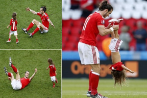 يورو 2016 : ابنة غاريث بيل تخطف الأنظار في احتفال ويلز بالتأهل ( فيديو )