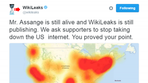 ” ويكيليكس ” : أسانج حي .. و يعلن المسؤولية عن عطل الإنترنت