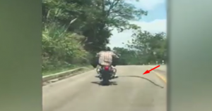 بالفيديو .. سائق دراجة تايلندي ينجو من لدغة ” أفعى ” قاتلة