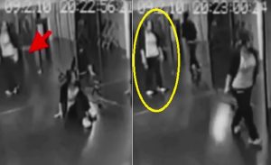 بالفيديو .. شبح امرأة يظهر في المرآة أثناء ممارستها تمارين الرقص