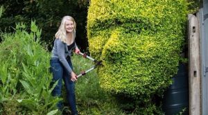 امرأة بريطانية تحول أشجار حديقتها لتماثيل لأفراد عائلتها