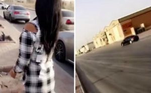 بالفيديو .. فتاة ترقص تشجيعاً لشباب يقومون بـ ” التفحيط ” في السعودية