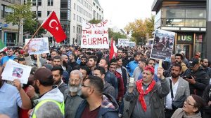مئات يتظاهرون في برلين رفضاً للهجمات ضد مسلمي أراكان