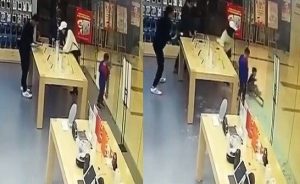 تحطم باب زجاجي في وجه طفل صيني ( فيديو )