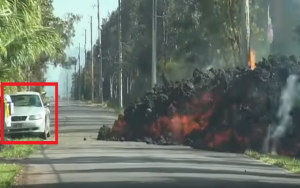 أمريكا : حمم بركانية تلتهم سيارة بأكملها في ثوان ( فيديو )