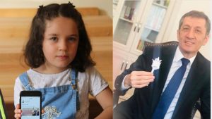 وزير تركي يحتفل باليوم العالمي للطفلة بـ ” زنبقة ورقية ” أهدته إياها طفلة سورية ( فيديو )