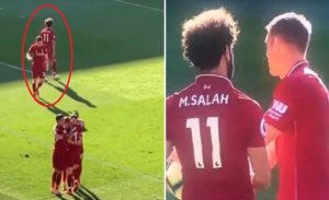 2 كاميرا ترصد رد فعل محمد صلاح ” غير المتوقع ” بعد هدف ميلنر ( فيديو )
