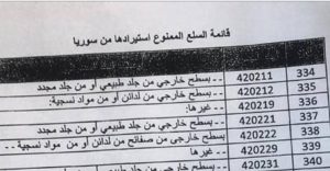 Screenshot_65 الأردن يصدر قراراً بحظر استيراد عشرات السلع من سوريا