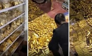 الصين : العثور على 13.5 طناً من الذهب و مليارات الدولارات في منزل مسؤول سابق