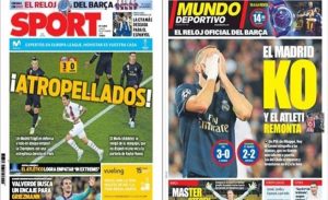 صحف إسبانيا مشغولة بـ ” دهس ” ريـال مدريد .. و مطالب بإقالة زيدان